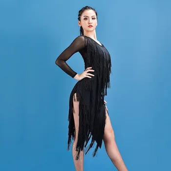 Sexy Latin Dance Dress Women Black Salsa Tango Fringe Dresses Cha Cha Samba Rumba Ballroom Practice Performance Clothes DC4262
Sexy Latin Dance Dress Women Black Salsa Tango Fringe Dresses Cha Cha Samba Rumba Ballroom Practice Performance Clothes DC4262