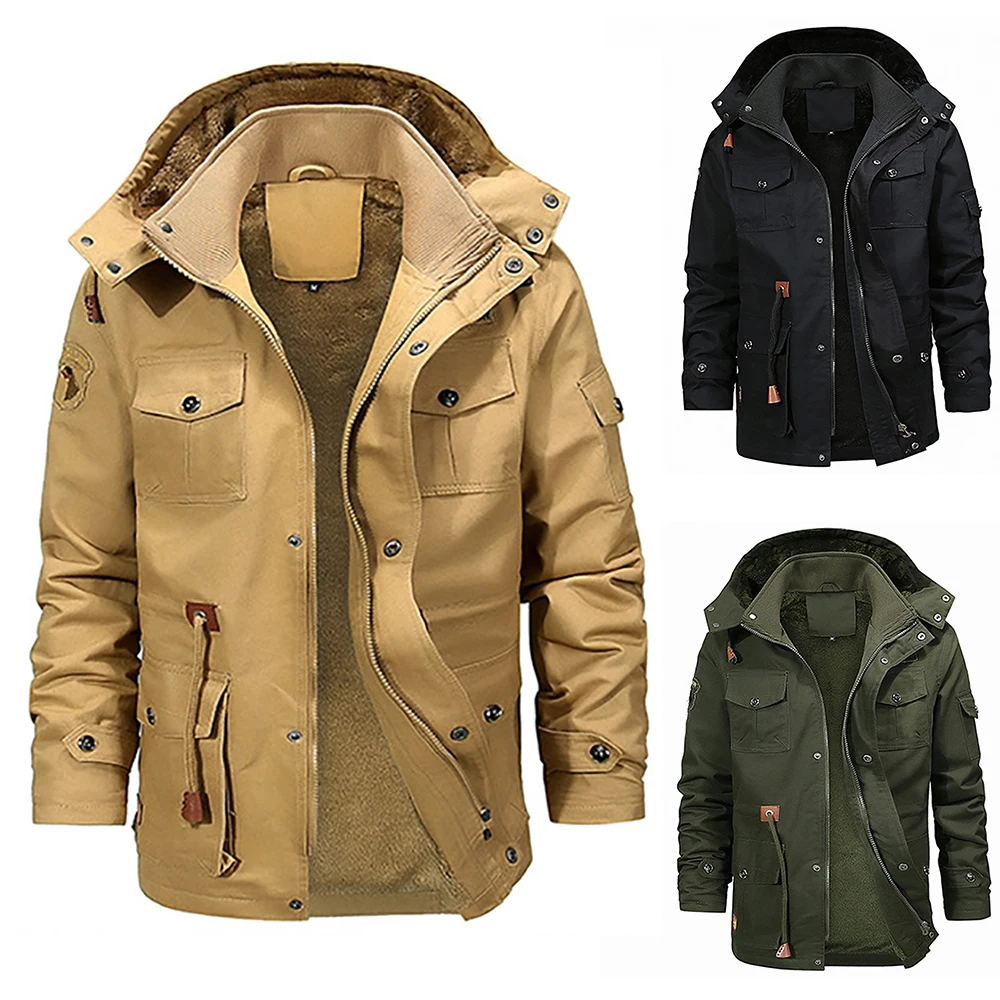 Men Mid-long Plus Velvet Thicken Washed Jacket Winter Outdoor Windproof Hooded Parka Coat Classic Drawstring Design Overcoat D20
Men Mid-long Plus Velvet Thicken Washed Jacket Winter Outdoor Windproof Hooded Parka Coat Classic Drawstring Design Overcoat D20