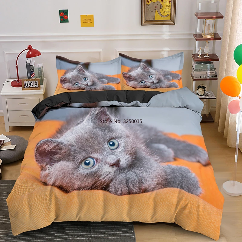 

Домашний текстиль, Комплект постельного белья с 3D котом, роскошный пододеяльник в виде животного с наволочкой, Королевский размер, комплекты постельных принадлежностей с индивидуальным рисунком