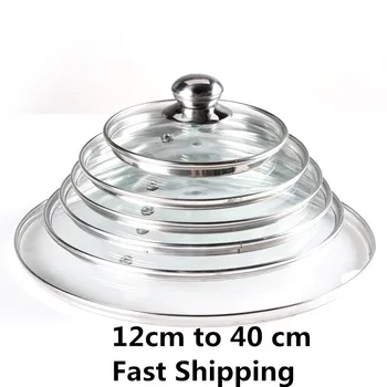 Stainless steel Thick Transparent Tempered Glass Lid cover Soup Pot Saucepan Frying Pan Wok Lid With Knob Kitchen Cooker Part 
Stainless steel Thick Transparent Tempered Glass Lid cover Soup Pot Saucepan Frying Pan Wok Lid With Knob Kitchen Cooker Part
