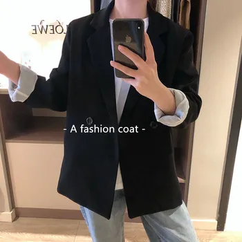 Mooirue Spring Women Blazer Black Slim Korean Lapel Suit Loose Straight Cardigan Female Coat
Mooirue Spring Women Blazer Black Slim Korean Lapel Suit Loose Straight Cardigan Female Coat