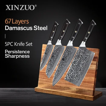 XINZUO 4 PCS Kitchen Knife Cooking Set vg10 5" 7" 7" 8.5" inch Japan Damascus Steel Blade Utility Santoku Cleaver Chef Knives
XINZUO 4 PCS Kitchen Knife Cooking Set vg10 5" 7" 7" 8.5" inch Japan Damascus Steel Blade Utility Santoku Cleaver Chef Knives
