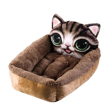 

Cute Cartoon Plush Pet Sleeping Bed Warm Winter Cat Nest Mat Washable Kennel 449C