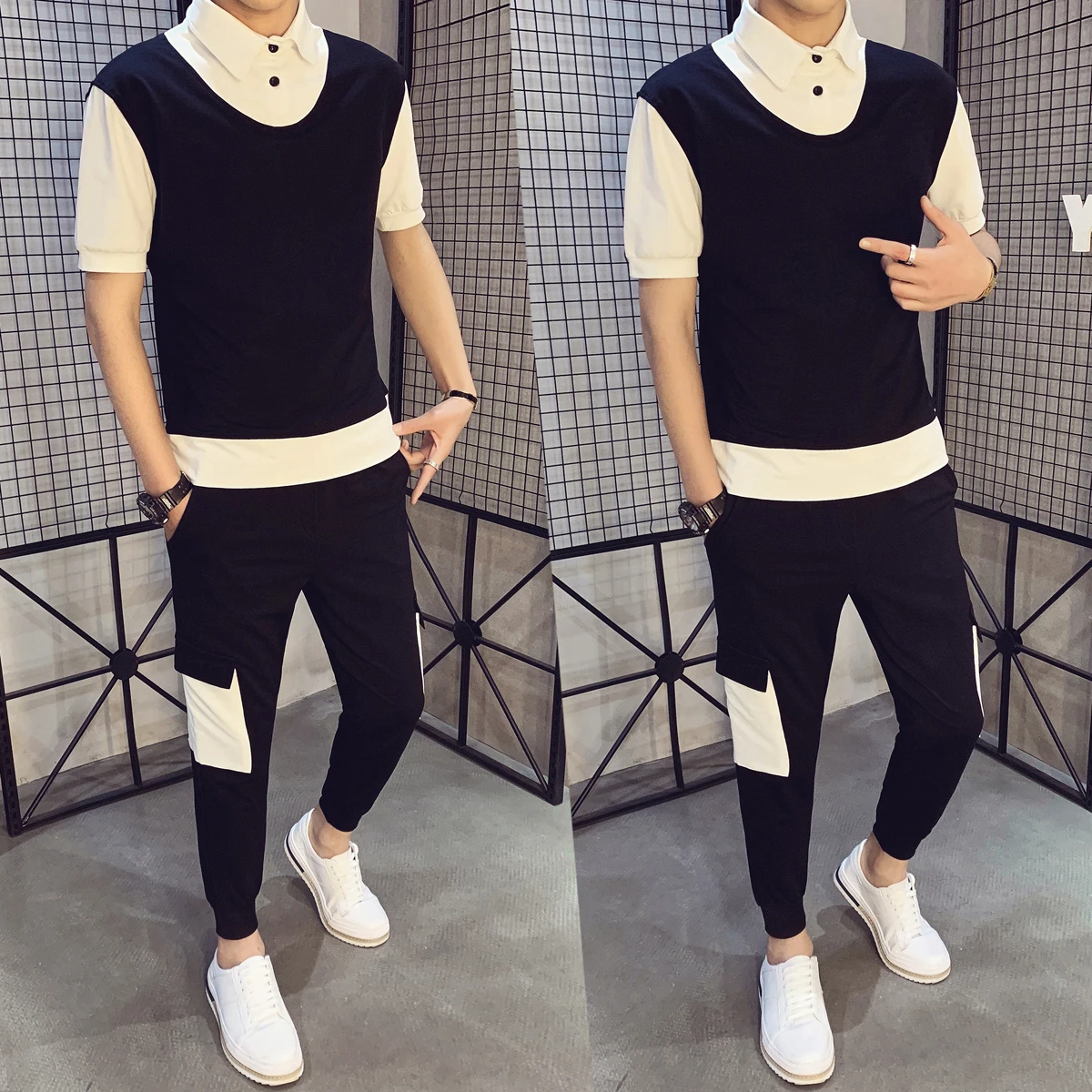 Sweat Casual Short Sleeve 2020 Summer Pants Trousers Slim Fit 2pcs Set Patchwork Hip Hop Sweatshirt+pant Male Track Suit
Sweat Casual Short Sleeve 2020 Summer Pants Trousers Slim Fit 2pcs Set Patchwork Hip Hop Sweatshirt+pant Male Track Suit