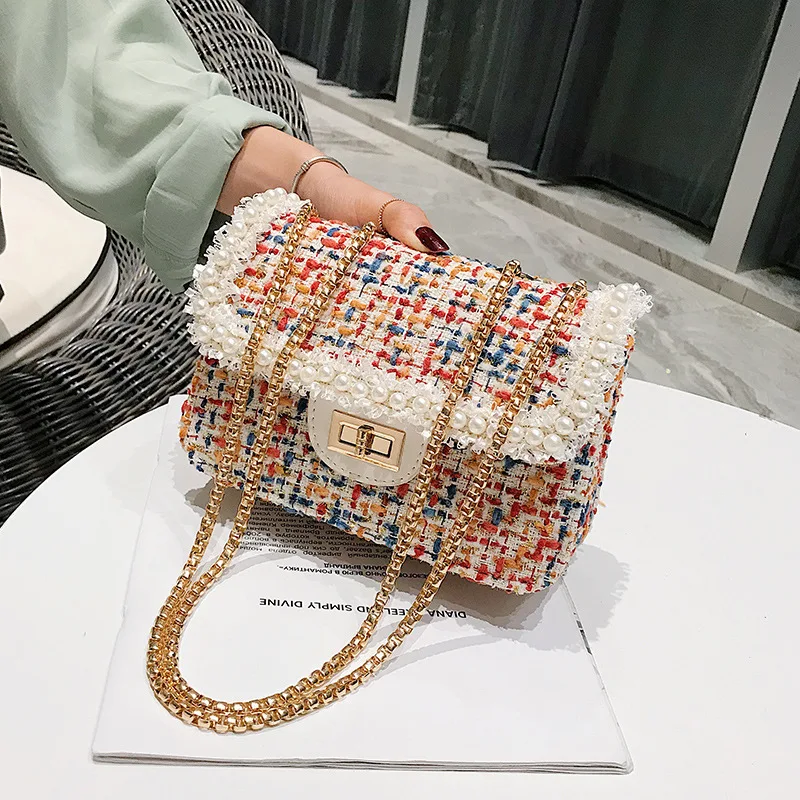 Origional Elegant Bag Women's 2019 Korean-style Fashion Woolen Cloth Pearl Shoulder Bag Versatile Bag with Chain Shoulder Bag
Origional Elegant Bag Women's 2019 Korean-style Fashion Woolen Cloth Pearl Shoulder Bag Versatile Bag with Chain Shoulder Bag