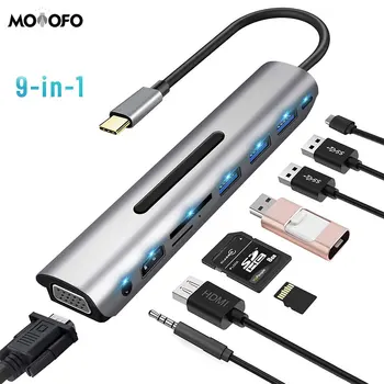 USB C Hub Type C Adapter 9 in 1 with 87w PD Type C Charging Port 4K HDMI VGA SD&TF Card Reader 3 USB3.0 Ports Mic/Audio Port
USB C Hub Type C Adapter 9 in 1 with 87w PD Type C Charging Port 4K HDMI VGA SD&TF Card Reader 3 USB3.0 Ports Mic/Audio Port