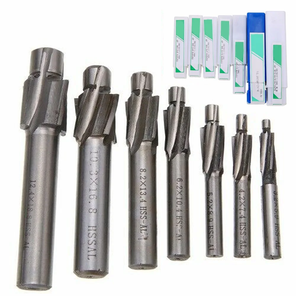 7Pcs M3.2-M12.4 HSS Countersink 90 Degree Chamfering End Mill Cutter Drill Bit Chamfer Deburring Tool
7Pcs M3.2-M12.4 HSS Countersink 90 Degree Chamfering End Mill Cutter Drill Bit Chamfer Deburring Tool