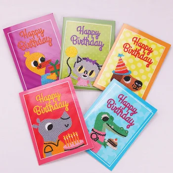 5set 5D DIY Diamond Painnting Child Birthday Greeting Cards Round Diamond Manual Kits Cartoon Animal Family Party Blessing Card
5set 5D DIY Diamond Painnting Child Birthday Greeting Cards Round Diamond Manual Kits Cartoon Animal Family Party Blessing Card