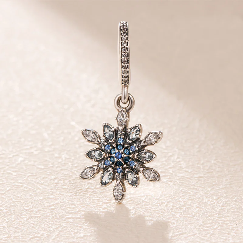 925 Sterling Silver Snowflake Dangle with Blue and Clear Cz Charm Bead Fits All European Pandora Jewelry Bracelets Necklaces
925 Sterling Silver Snowflake Dangle with Blue and Clear Cz Charm Bead Fits All European Pandora Jewelry Bracelets Necklaces