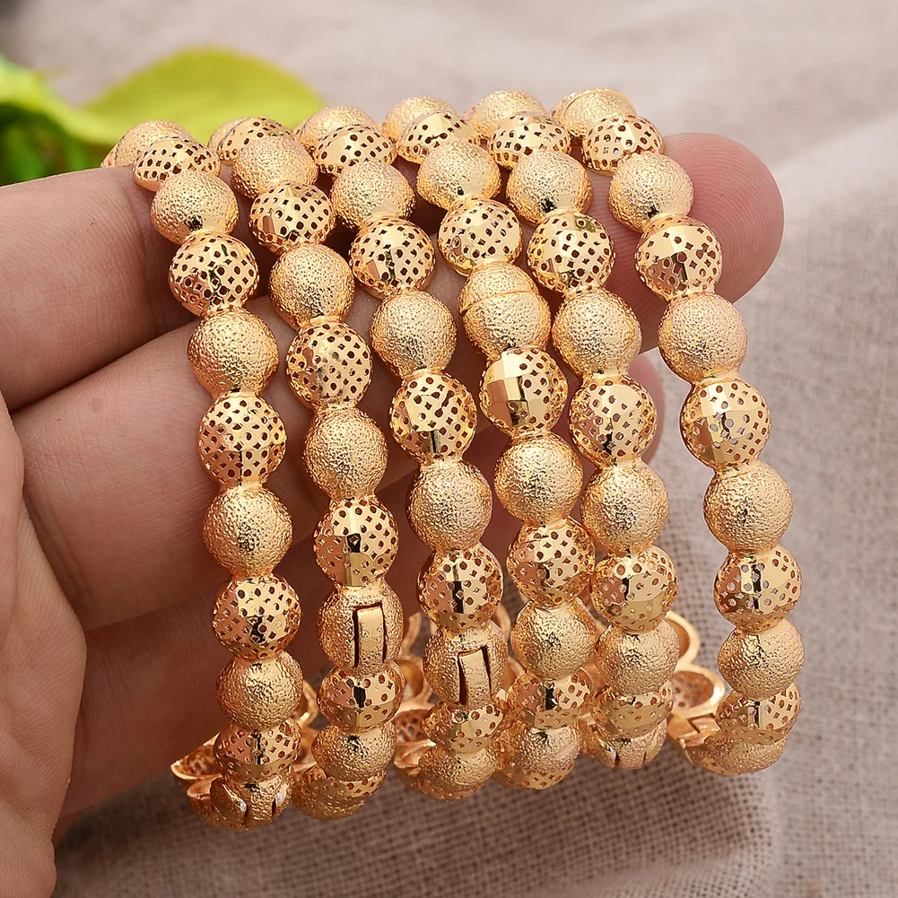 6Pcs/Lot African Dubai Gold Color Bangles For Women Bridal Bracelets Wedding Round Bead Wife Friend JeweLry Gift
6Pcs/Lot African Dubai Gold Color Bangles For Women Bridal Bracelets Wedding Round Bead Wife Friend JeweLry Gift