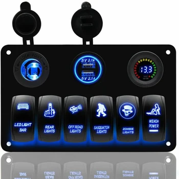 6 Gang LED Rocker Switch Panel Breaker Circuit For RV Car Marine Boat Accessory 6 Gang Switch Panel
6 Gang LED Rocker Switch Panel Breaker Circuit For RV Car Marine Boat Accessory 6 Gang Switch Panel