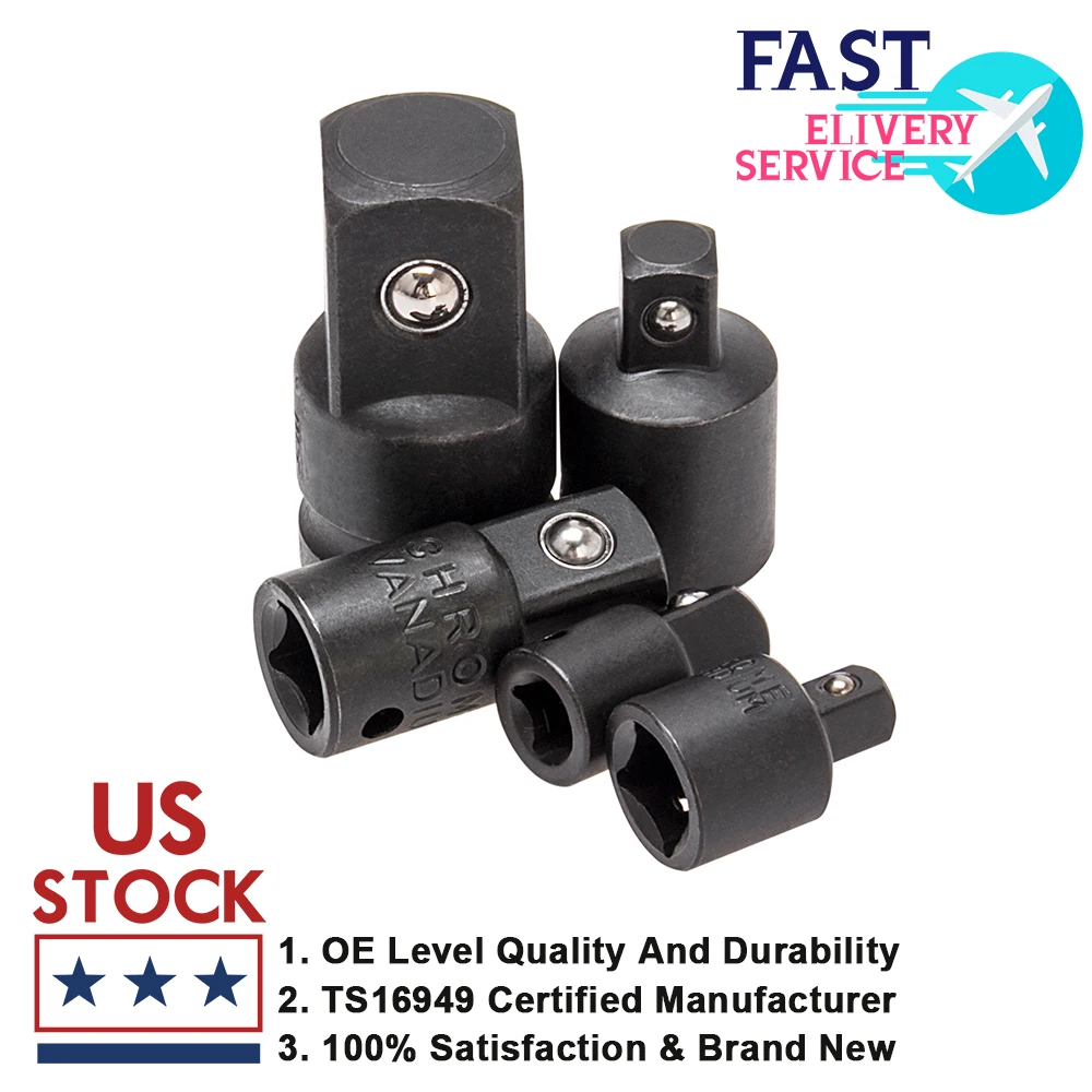 5 Pcs Cost-effective Drive Socket Reducer Air Impact Wrench Adapter Hand Craft Tool Set 1/4 3/8 1/2
5 Pcs Cost-effective Drive Socket Reducer Air Impact Wrench Adapter Hand Craft Tool Set 1/4 3/8 1/2