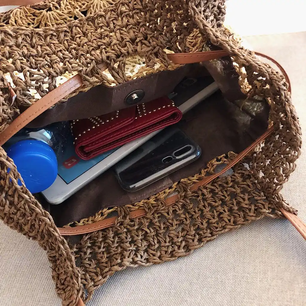 handbag weaving tassel drawstring large capacity totes messenger