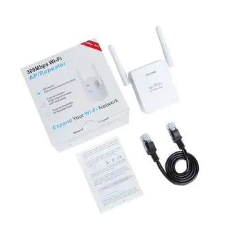 White WiFi Range Extender 300Mbps WiFi AP/Repeater Dual External Antennas US EU UK WPS Button For Security Encryption
White WiFi Range Extender 300Mbps WiFi AP/Repeater Dual External Antennas US EU UK WPS Button For Security Encryption