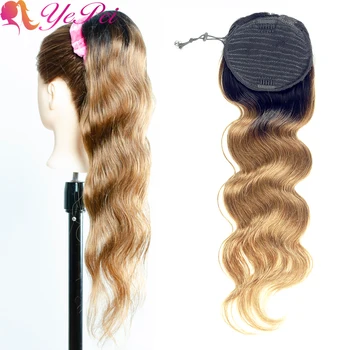Ombre 1B/30 Body Wave Drawstring Ponytail Human Hair Brazilian Pony Tail Clip In Remy Hair Extensions For Women Yepei Hair 
Ombre 1B/30 Body Wave Drawstring Ponytail Human Hair Brazilian Pony Tail Clip In Remy Hair Extensions For Women Yepei Hair