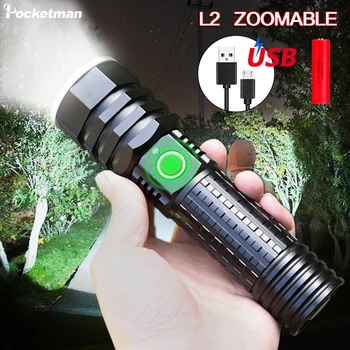 7000LM Powerful Flashlight USB Rechargeable Torch Zoom Flashlight Waterproof Torch Tactical LED Torch Use 18650/26650 Battery
7000LM Powerful Flashlight USB Rechargeable Torch Zoom Flashlight Waterproof Torch Tactical LED Torch Use 18650/26650 Battery