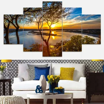 Posters Wall Art Home Decor Modern 5 Panel Beautiful Sunrise Tree Lake Natural Landscape Print Canvas Painting Modular Pictures
Posters Wall Art Home Decor Modern 5 Panel Beautiful Sunrise Tree Lake Natural Landscape Print Canvas Painting Modular Pictures