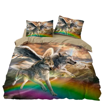 Wolf Wings Bedding Set Bedroom Decor Doona Quilt Cover Hypoallergenic Colorful Background 1PC Duvet Cover with Pillowcase
Wolf Wings Bedding Set Bedroom Decor Doona Quilt Cover Hypoallergenic Colorful Background 1PC Duvet Cover with Pillowcase