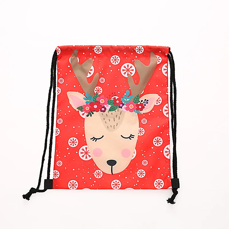 hot cartoon women backpacks drawstring bag christmas backpack