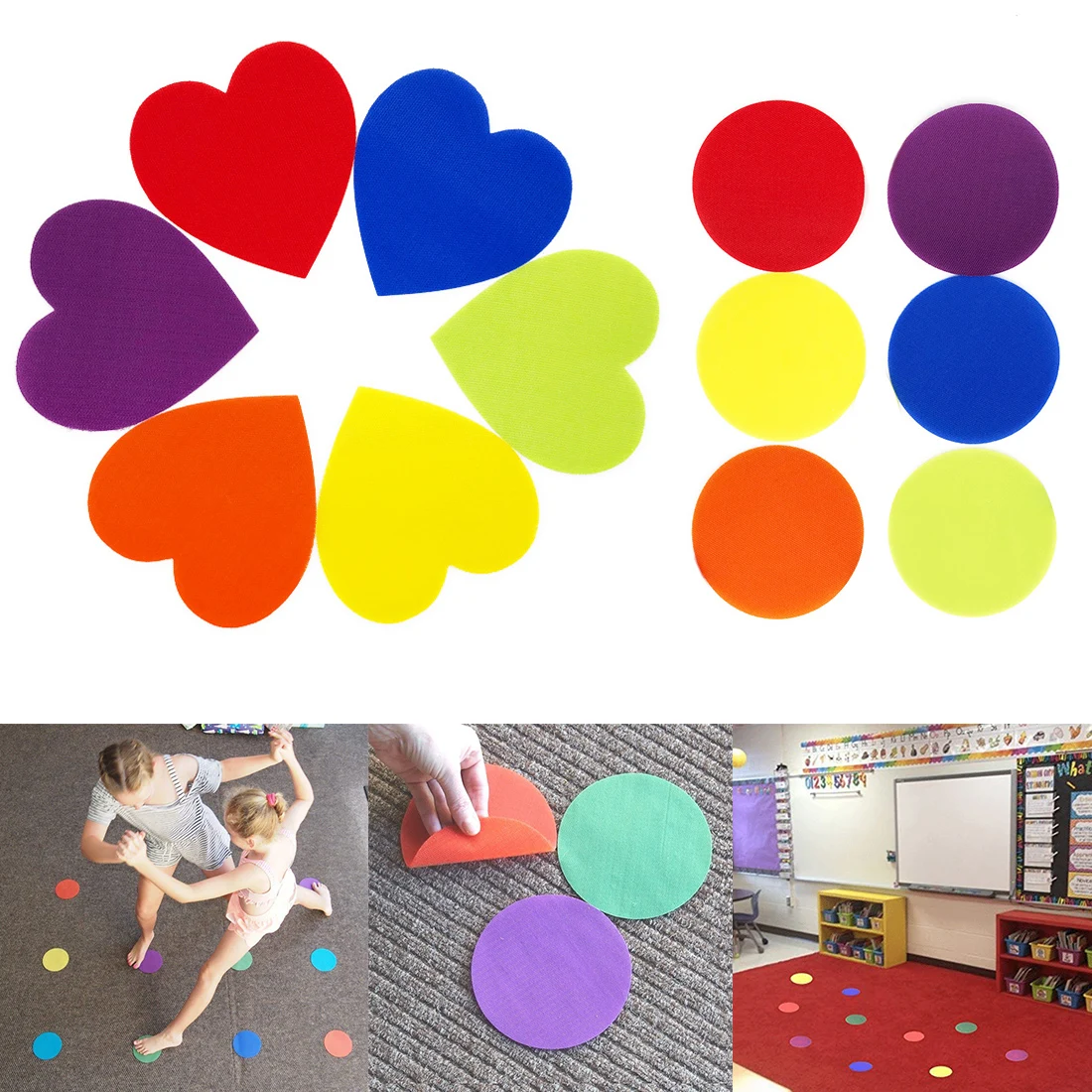 5 pairs of carpet stickers learning props mark colored nylon Velcro digital carpet stickers heart shaped round
5 pairs of carpet stickers learning props mark colored nylon Velcro digital carpet stickers heart shaped round