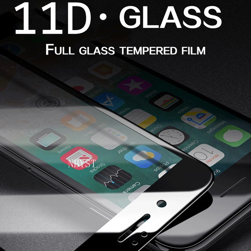 NBYST 11D Full Coverage Protective Glass for IPhone 6 7 6S 8 Plus X XR XS MAX High Definition Screen Protector Glass Flim
NBYST 11D Full Coverage Protective Glass for IPhone 6 7 6S 8 Plus X XR XS MAX High Definition Screen Protector Glass Flim
