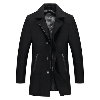 Men's woolen coat autumn and winter new mid long business woolen coat with lapel collar
Men's woolen coat autumn and winter new mid long business woolen coat with lapel collar