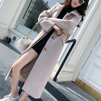 Woolen Cloth Coat Women's Long New Autumn and Winter Korean Version of Popular Thickened Single-breasted Woolen Coat Women
Woolen Cloth Coat Women's Long New Autumn and Winter Korean Version of Popular Thickened Single-breasted Woolen Coat Women