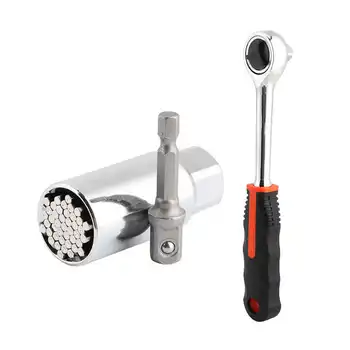 3/8in Multi-Function Ratcheting Wrench Set Ratchet Wrench Bushing Spanner Power Drill Ratchet Wrench Universal Socket Grip
3/8in Multi-Function Ratcheting Wrench Set Ratchet Wrench Bushing Spanner Power Drill Ratchet Wrench Universal Socket Grip
