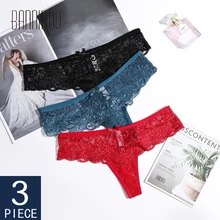 Sexy Del Merletto Mutandine e boxer Biancheria Intima Della Donna Thong G-String Panty 3 Pcs Donna Perizoma T-back Biancheria Intima Femminile Per La Donna Sexy perizoma BANNIROU(China)