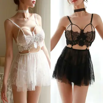 Women Backless Sexy Lingerie Lace Halter Sexy Underwear V-neck Lingerie Sexy Hot Erotic Babydoll Women Ladies One Size Costumes
Women Backless Sexy Lingerie Lace Halter Sexy Underwear V-neck Lingerie Sexy Hot Erotic Babydoll Women Ladies One Size Costumes