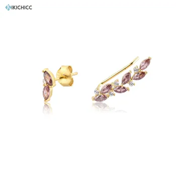 Kikichicc 925 Sterling Silver Gold Irregular Rhodolite Line Leaves Climber Stud Earrings Piercing Pendientes Luxury Rock Punk
Kikichicc 925 Sterling Silver Gold Irregular Rhodolite Line Leaves Climber Stud Earrings Piercing Pendientes Luxury Rock Punk