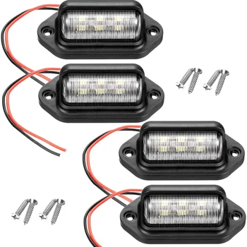 4Pcs 12V 6 SMD LED Exterior License Plate Tag Light Waterproof License Plate Lamp Taillight for Car Truck RV Trailer Boat
4Pcs 12V 6 SMD LED Exterior License Plate Tag Light Waterproof License Plate Lamp Taillight for Car Truck RV Trailer Boat