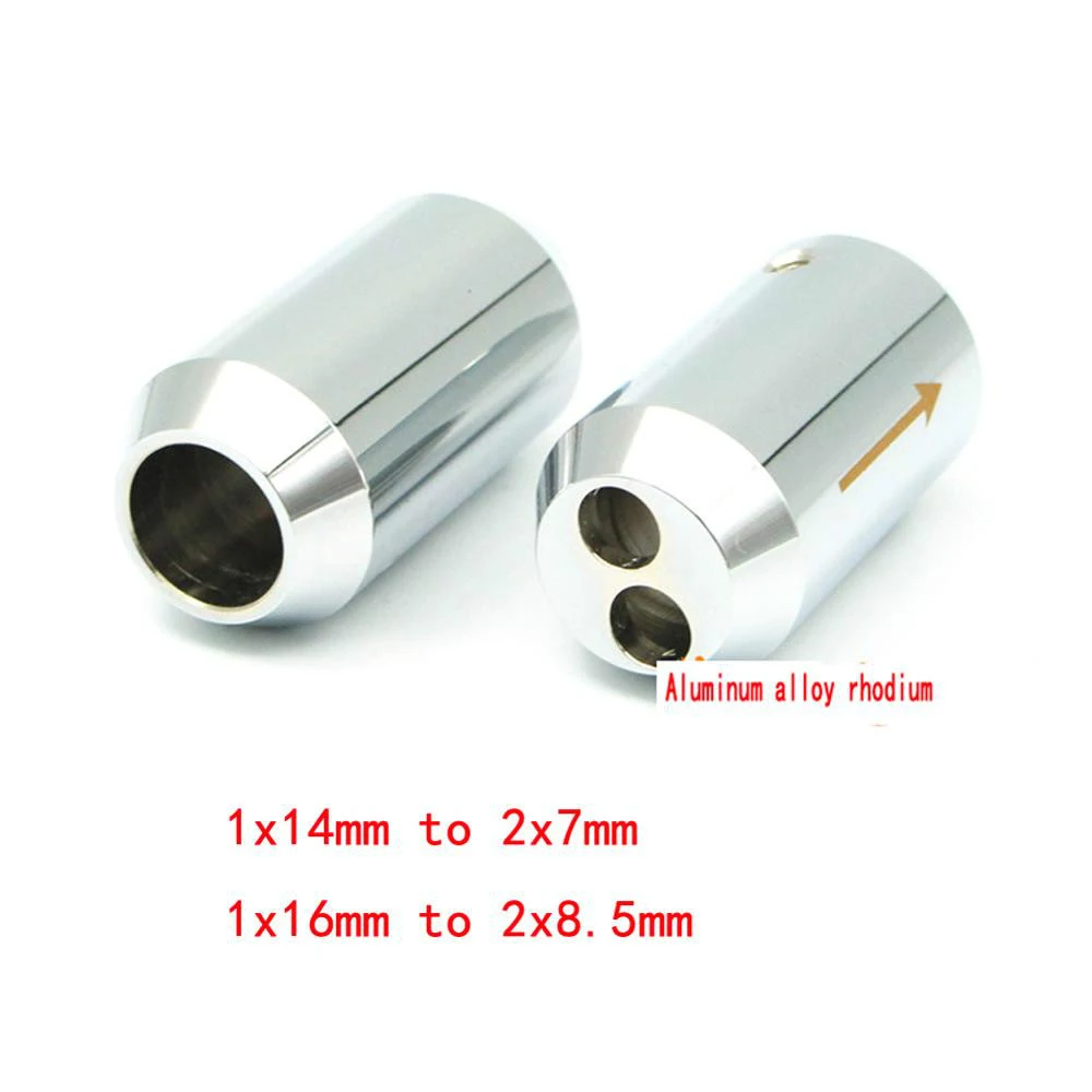 4pcs HiFi Aluminium Alloy Rhodium 1 to 2 Pant Boot Y Splitter Speaker Audio Power Cable Wire Adapter Plug 16mm 14mm
4pcs HiFi Aluminium Alloy Rhodium 1 to 2 Pant Boot Y Splitter Speaker Audio Power Cable Wire Adapter Plug 16mm 14mm