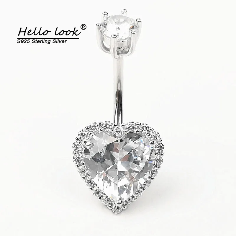 HelloLook 925 Sterling Silver Love Shape Belly Button Ring Zircon Belly Button Nail Exquisite Body Piercing Jewelry Accessories
HelloLook 925 Sterling Silver Love Shape Belly Button Ring Zircon Belly Button Nail Exquisite Body Piercing Jewelry Accessories