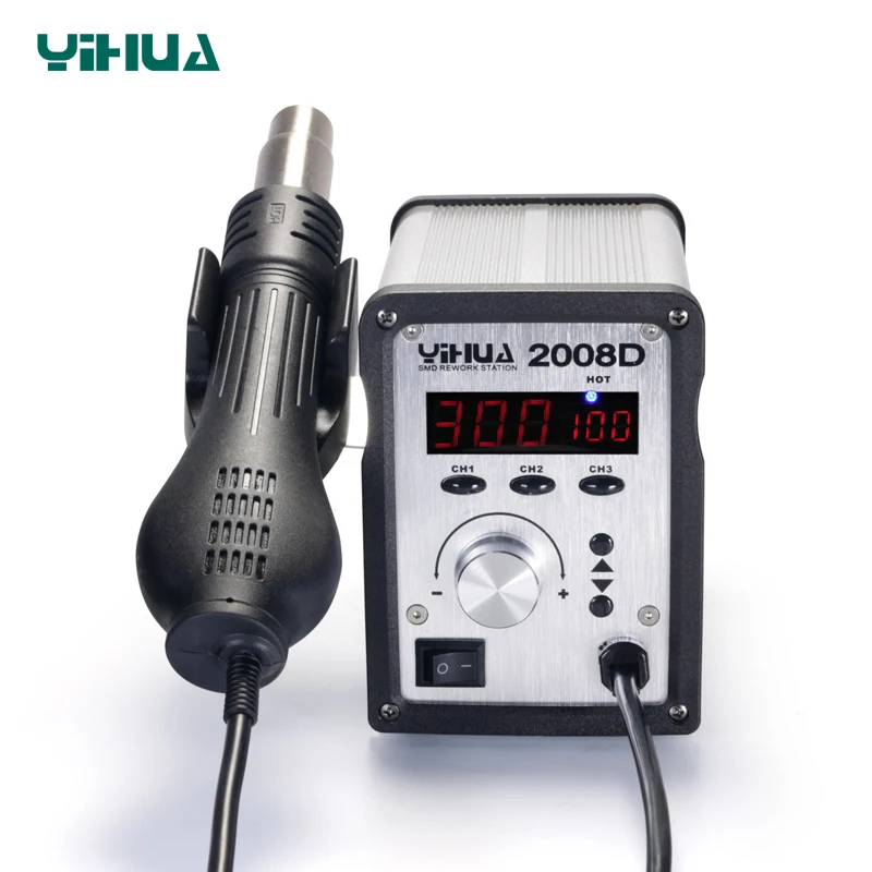 Temperature Adjustable SMD Rework Station Hot-Air Soldering Station YIHUA 2008D
Temperature Adjustable SMD Rework Station Hot-Air Soldering Station YIHUA 2008D