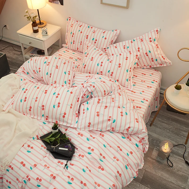 Cherry bed linen single/twin/full/queen/King size reactive printing bedclothes 3 / 4pcs duvet cover flat sheet pillowcase
Cherry bed linen single/twin/full/queen/King size reactive printing bedclothes 3 / 4pcs duvet cover flat sheet pillowcase