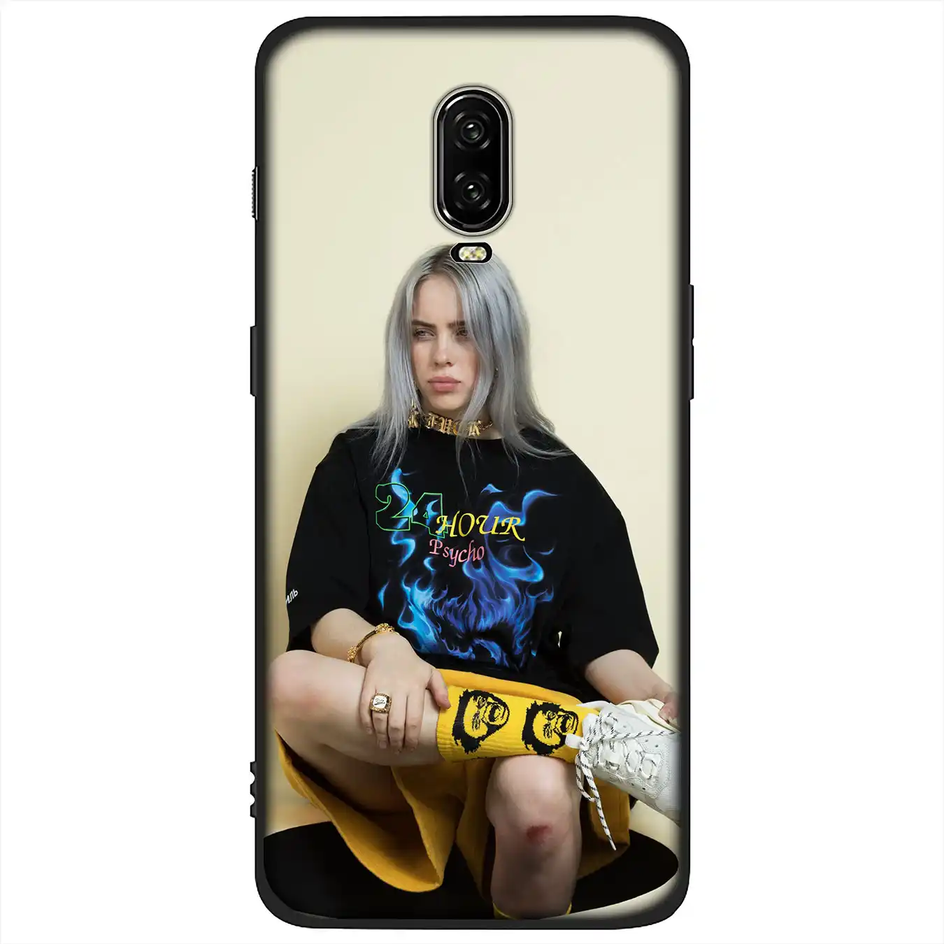billie eilish pop soft tpu black silicone phone cover case for