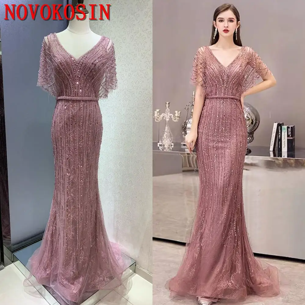 2020 Real Sample Big Handwork Beading Crystal Wedding Dinner Party Dress High Quality V Neck Mermaid Lace Evening Dress
2020 Real Sample Big Handwork Beading Crystal Wedding Dinner Party Dress High Quality V Neck Mermaid Lace Evening Dress