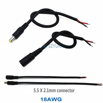 

18AWG 0.75mm 5.5X2.1mm Female / Male DC Power Plug Connector Cable For LED Strip 5050 3528 5630