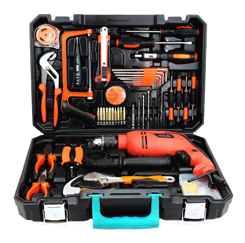 Impact Drill Household Electric Tool Kit Multi-functional Electric Woodworking Hardware Gift Combination Set Tool Box
Impact Drill Household Electric Tool Kit Multi-functional Electric Woodworking Hardware Gift Combination Set Tool Box