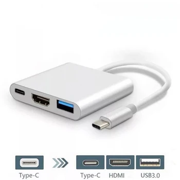 USB C Hub Multiport Adapter 3-in-1 USB C Hub Adapter with 4K HDMI Output, USB 3.0 Port Support Windows XP /Vista, Win7/8/10
USB C Hub Multiport Adapter 3-in-1 USB C Hub Adapter with 4K HDMI Output, USB 3.0 Port Support Windows XP /Vista, Win7/8/10