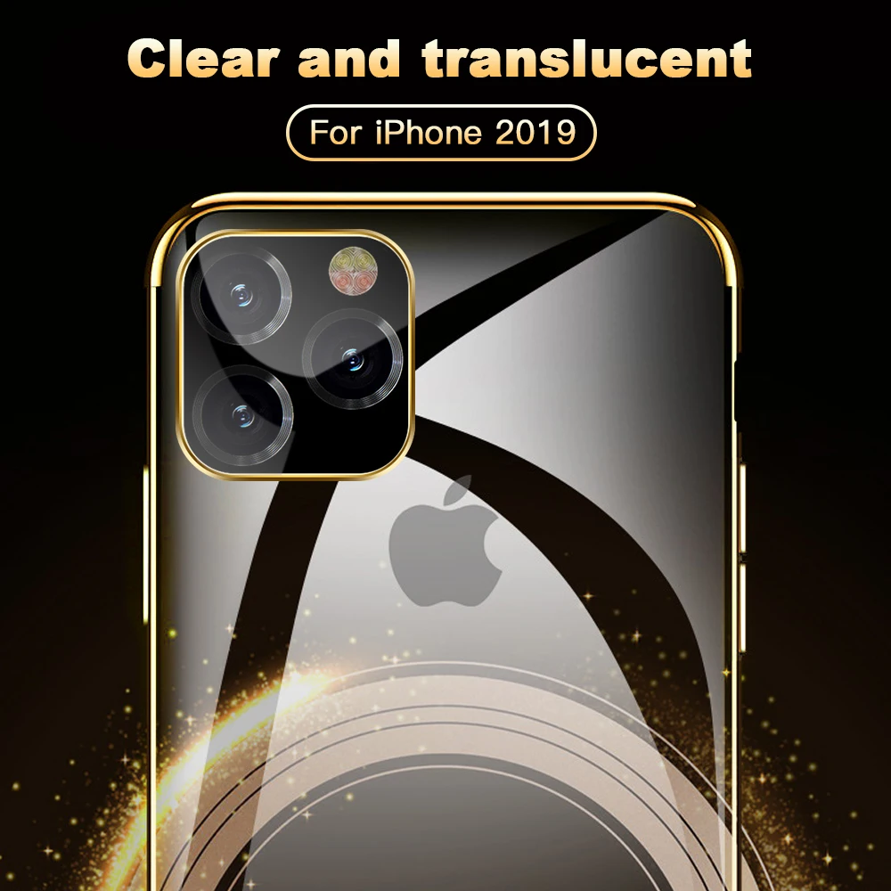 For iPhone 11 Pro Max Transparent Silicone Case High Clear Ultra Thin Plating TPU Phone Case Cover For iPhone 11 Shell Bumper
For iPhone 11 Pro Max Transparent Silicone Case High Clear Ultra Thin Plating TPU Phone Case Cover For iPhone 11 Shell Bumper