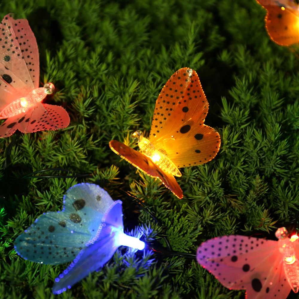 Generic 20 Led Solar Powered Butterfly Fiber Optic Fairy String Jumia