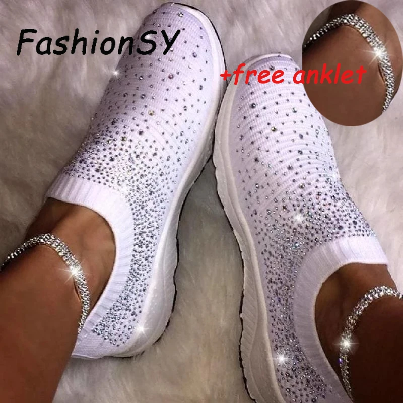 Women shoes Sneakers +free gift Shiny Sock Crystal shoes woman Spring Autumn Casual Loafers Slip On Female Vulcanize Shoes
Women shoes Sneakers +free gift Shiny Sock Crystal shoes woman Spring Autumn Casual Loafers Slip On Female Vulcanize Shoes