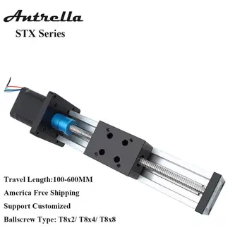 Antrella Ball Screw T8x4 Linear Guide Slide Memory Module Actuator STX series, with Motor 42, Nema 17, for X,Y,Z axis, CNC
Antrella Ball Screw T8x4 Linear Guide Slide Memory Module Actuator STX series, with Motor 42, Nema 17, for X,Y,Z axis, CNC