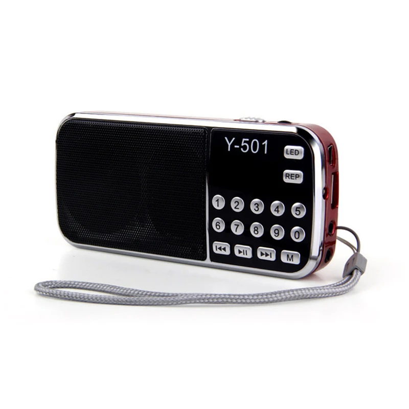 High Quality Portable Y-501 FM Radio Digital Audio Music Player Speaker LED Flashlight Support TF Card USB New 2019
High Quality Portable Y-501 FM Radio Digital Audio Music Player Speaker LED Flashlight Support TF Card USB New 2019