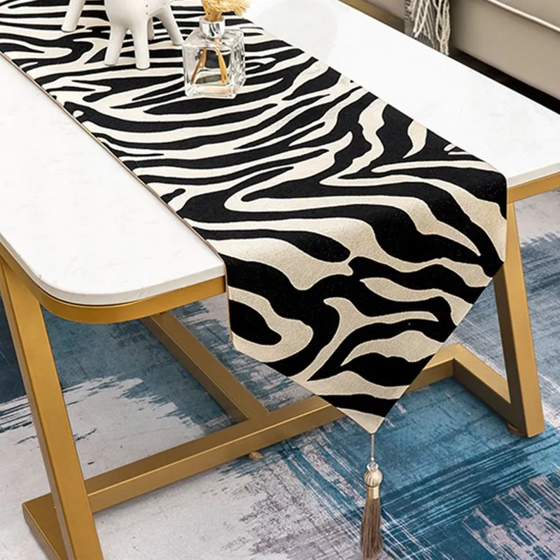 Modern Zebra Pattern Table Runners Black Coffee Light Luxury Simplicity Table Cloth Flag Dining Tea Table Covers Party Decor
Modern Zebra Pattern Table Runners Black Coffee Light Luxury Simplicity Table Cloth Flag Dining Tea Table Covers Party Decor