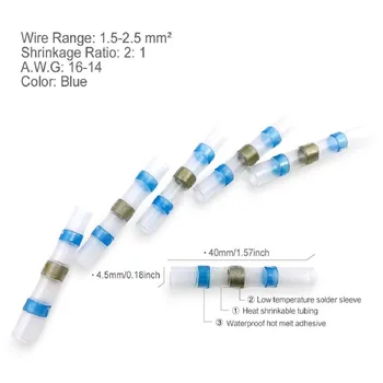 New 50Pcs Set Assortment Solder Sleeve Heat Shrink Butt Tube Terminal Connectors Sealing Cable Crimping Terminal Heat Shrinkable
New 50Pcs Set Assortment Solder Sleeve Heat Shrink Butt Tube Terminal Connectors Sealing Cable Crimping Terminal Heat Shrinkable