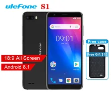 Ulefone S1 teléfono móvil Android 8,1 de 5,5 pulgadas 18:9 MTK6580 Quad Core 1GB RAM 8GB ROM 8MP + 5MP trasera doble cámara 3G Smartphone(China)
