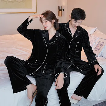 Pair of Pajamas Autumn and Winter Couple Pajamas Women's Long Sleeves Can Be Worn Outside Double-breasted Home Service
Pair of Pajamas Autumn and Winter Couple Pajamas Women's Long Sleeves Can Be Worn Outside Double-breasted Home Service
